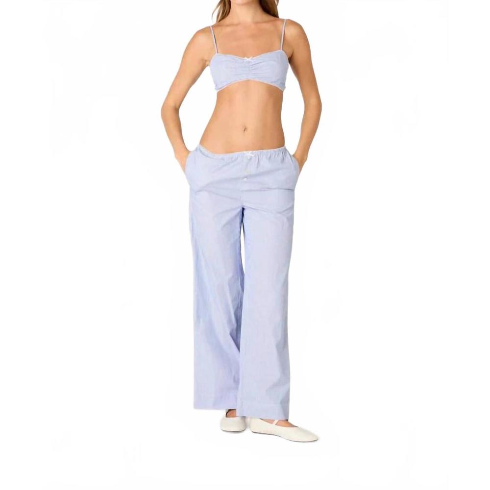 NEW NIA stripe bralette and pant set in marine blue